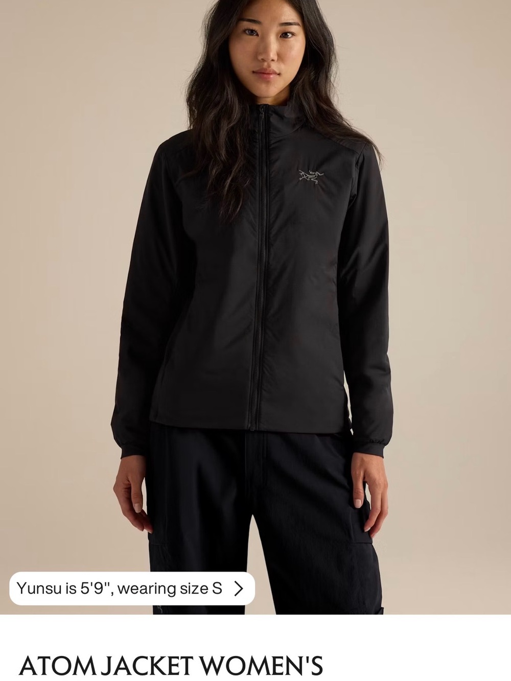 Arc'teryx Women's Black Insulated Zip Jacket